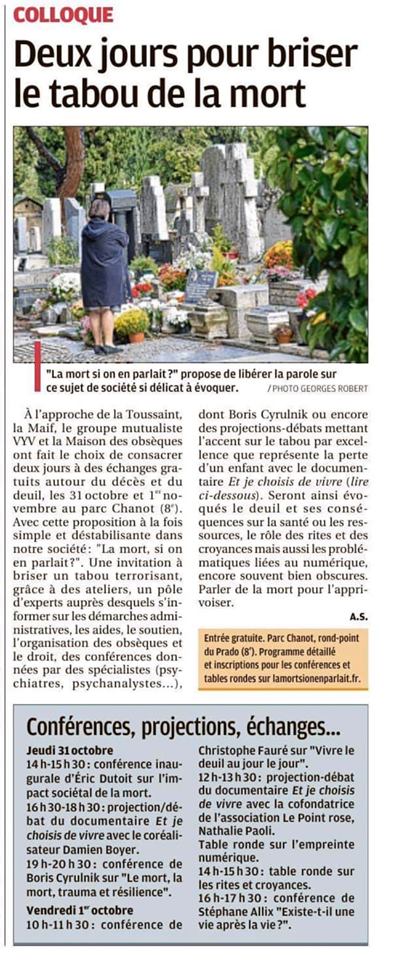 Colloque "La mort, si on en parlait" - La Provence, 27 octobre 2019