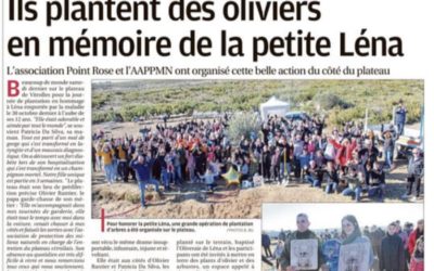 Des oliviers en mémoire de la petite Léna – La Provence, mardi 7 février 2023