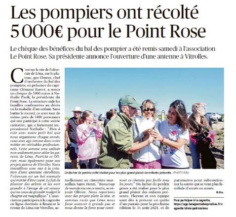 Don des pompiers de Vitrolles – La Provence, 29 septembre 2023