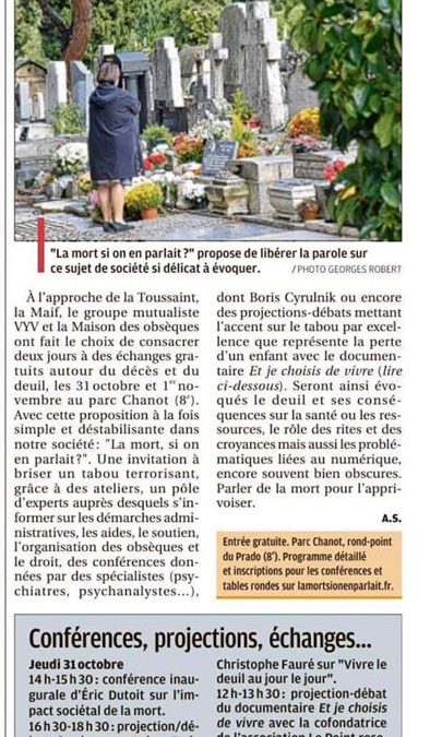 Colloque “La mort, si on en parlait” – La Provence, 27 octobre 2019