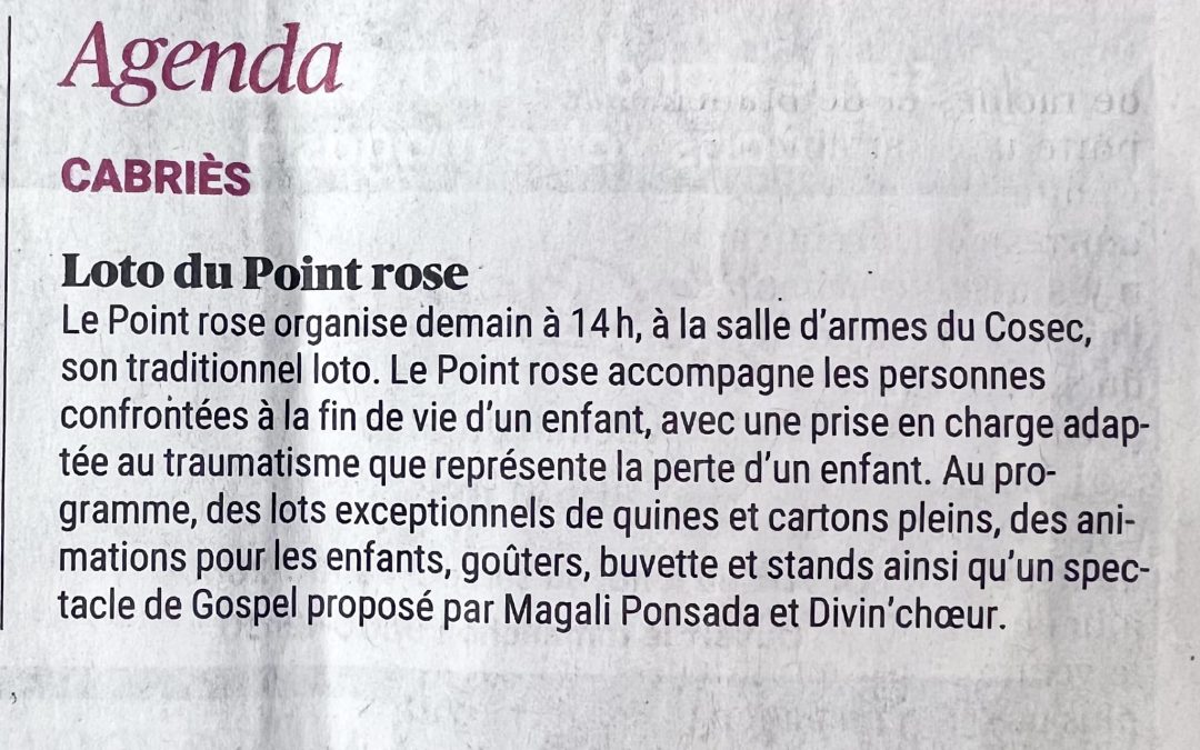 Le Loto du Point rose – La Provence, samedi 24 février 2024