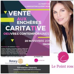 Véronika Loubry - affiche Vente aux enchères art contemporain Le Point rose